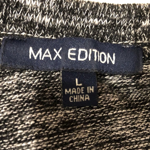 MAX EDITION Black Heather Tunic Sweater Scoopneck Soft Large EUC! - Picture 5 of 5